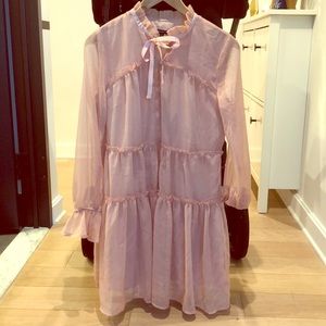 Who what wear dusty pink ruffle dress